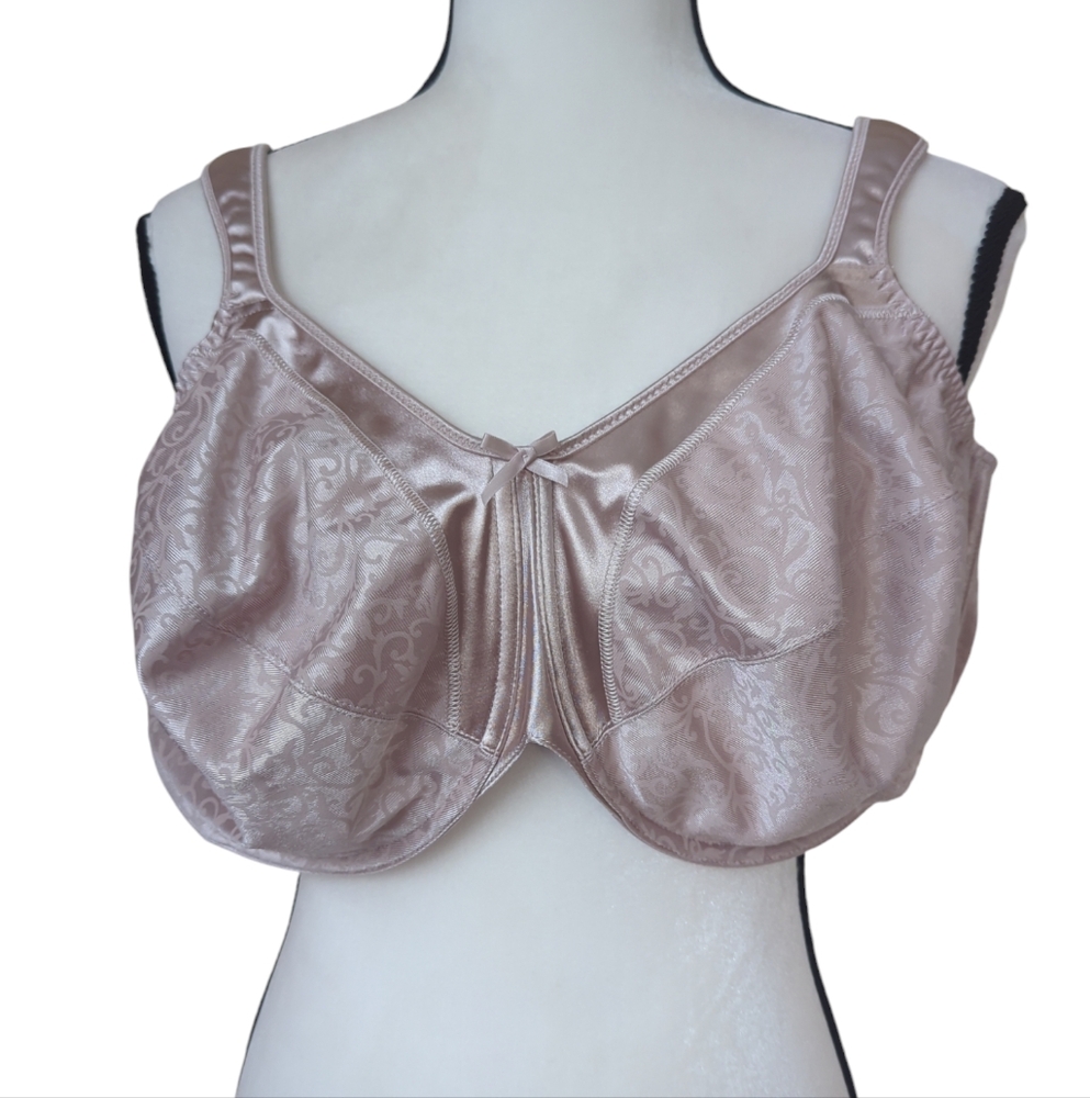 Bali Satin Tracings Full Coverage Underwire Minimizer Bra 48D Light Rose